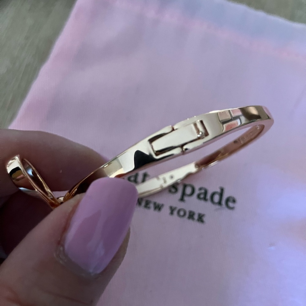 kate spade Skinny Mini Bow Bangle in Rose Gold - Picture 5 of 7
